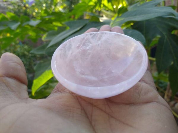 Rose quartz bowl