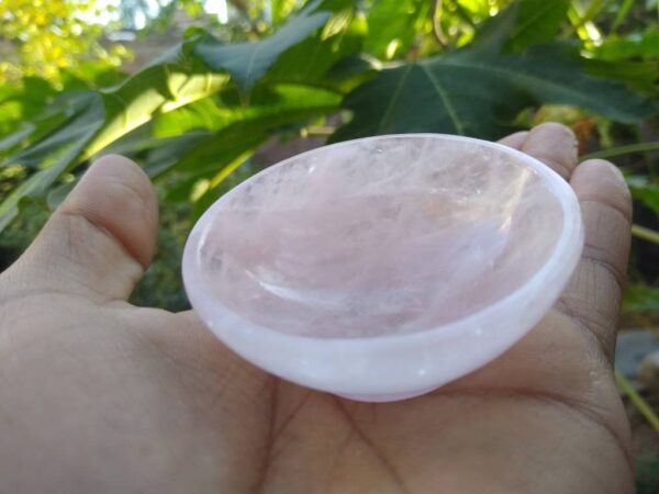 Rose quartz bowl