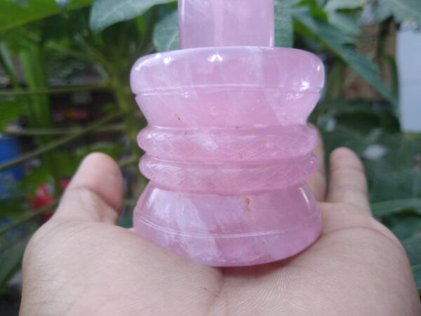 Rose quartz shivling