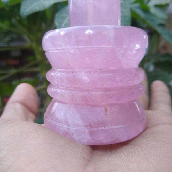 Rose quartz shivling