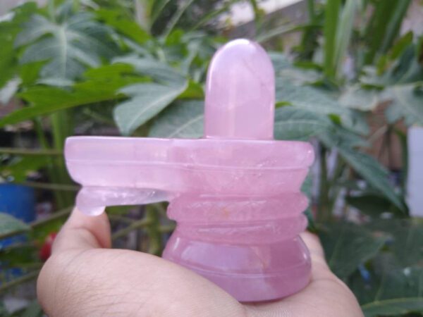 Rose quartz shivling