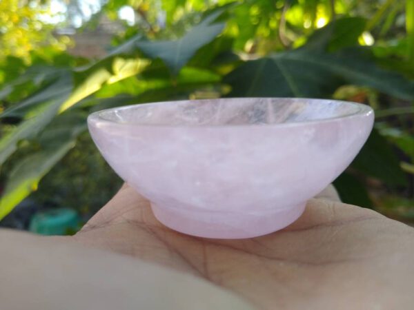 Rose quartz bowl