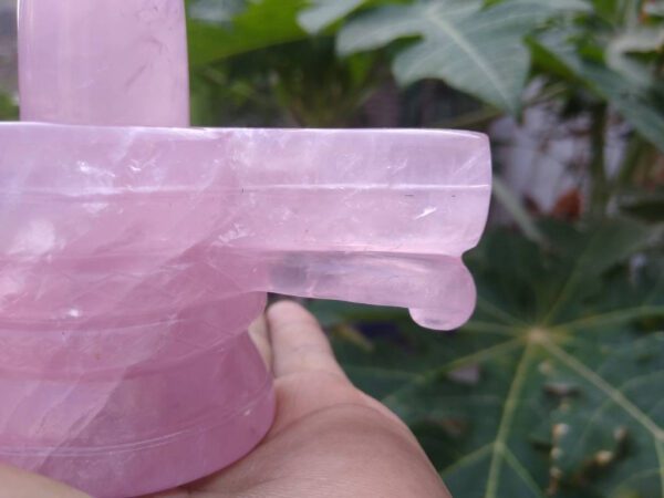 Rose quartz shivling