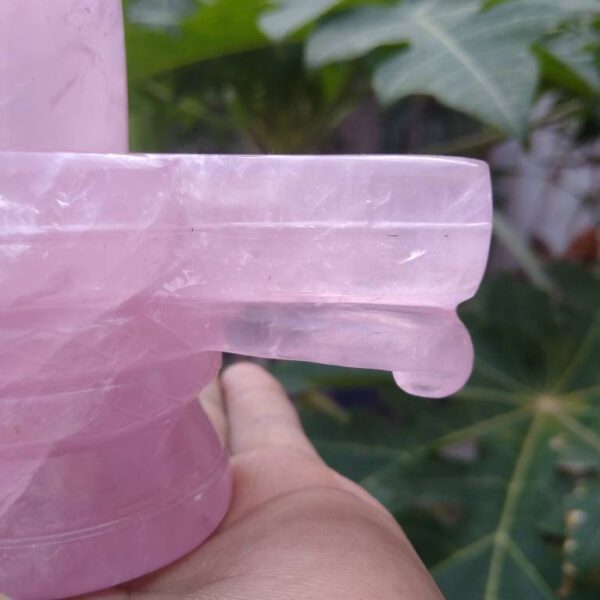 Rose quartz shivling