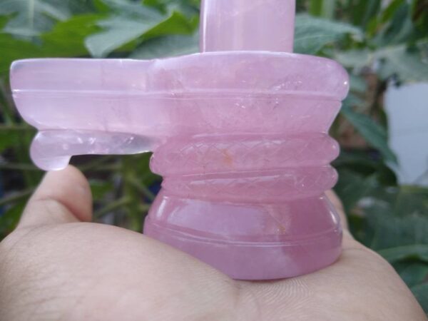 Rose quartz shivling