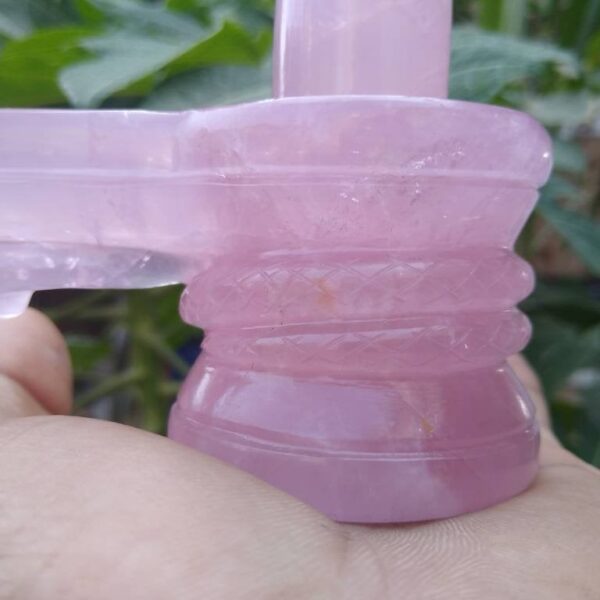 Rose quartz shivling