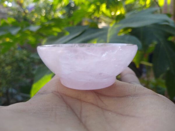 Rose quartz bowl