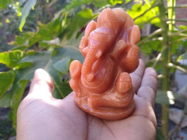 red aventurine ganesha