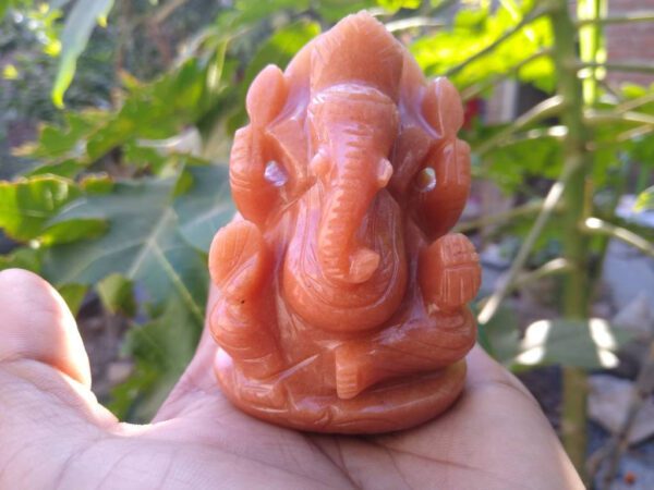 red aventurine ganesha
