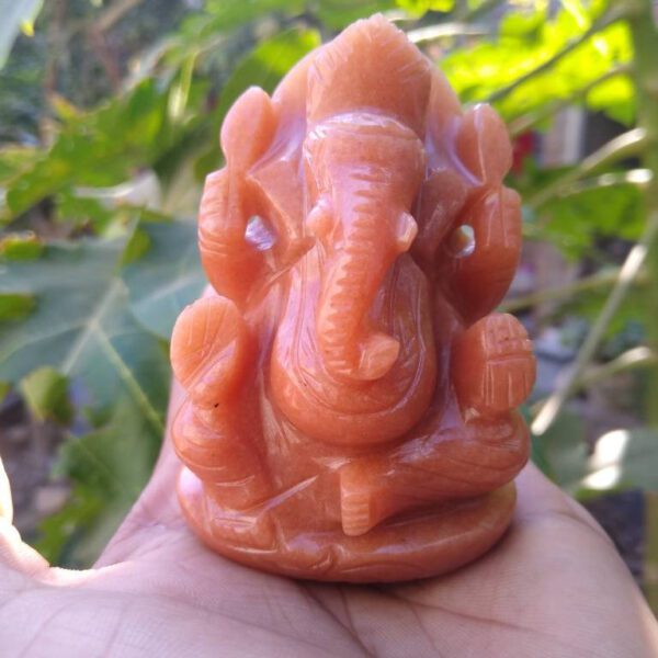 red aventurine ganesha